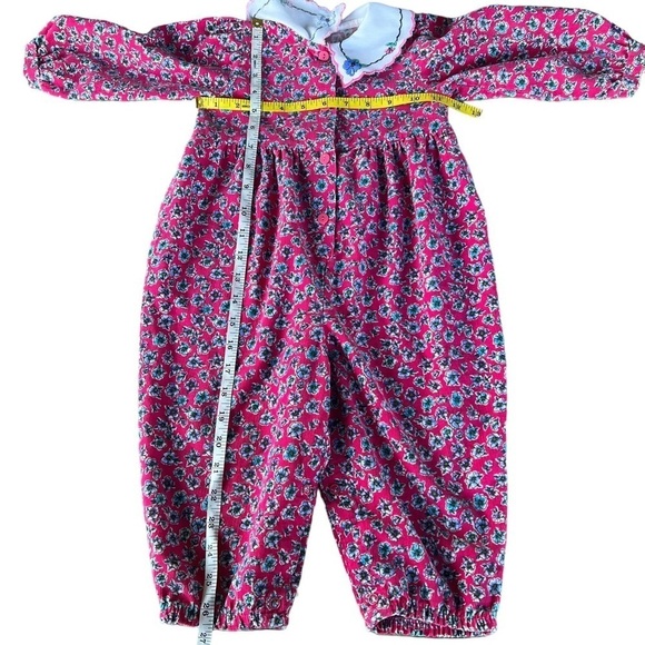 VTG 90’s OshKosh B’Gosh Pink Corduroy Floral Jumper Button-Up Embroidered Collar - Picture 14 of 14